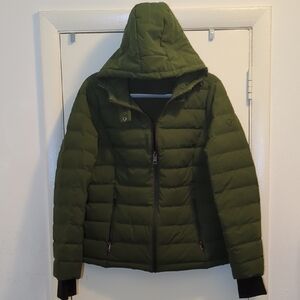 Michael Kors Olive Green Hooded Puffer Jacket NWOT Size Medium NOW ONLY $60